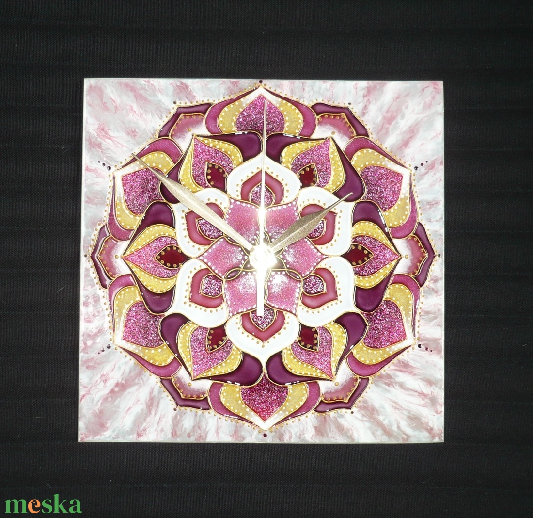 Mályvacukor - Mandala, egyedi festett üveg falióra - otthon & életmód - dekoráció - fali és függő dekoráció - falióra & óra - Meska.hu Mályvacukor - Mandala, egyedi festett üveg falióra - otthon & életmód - dekoráció - fali és függő dekoráció - falióra & óra - Meska.hu