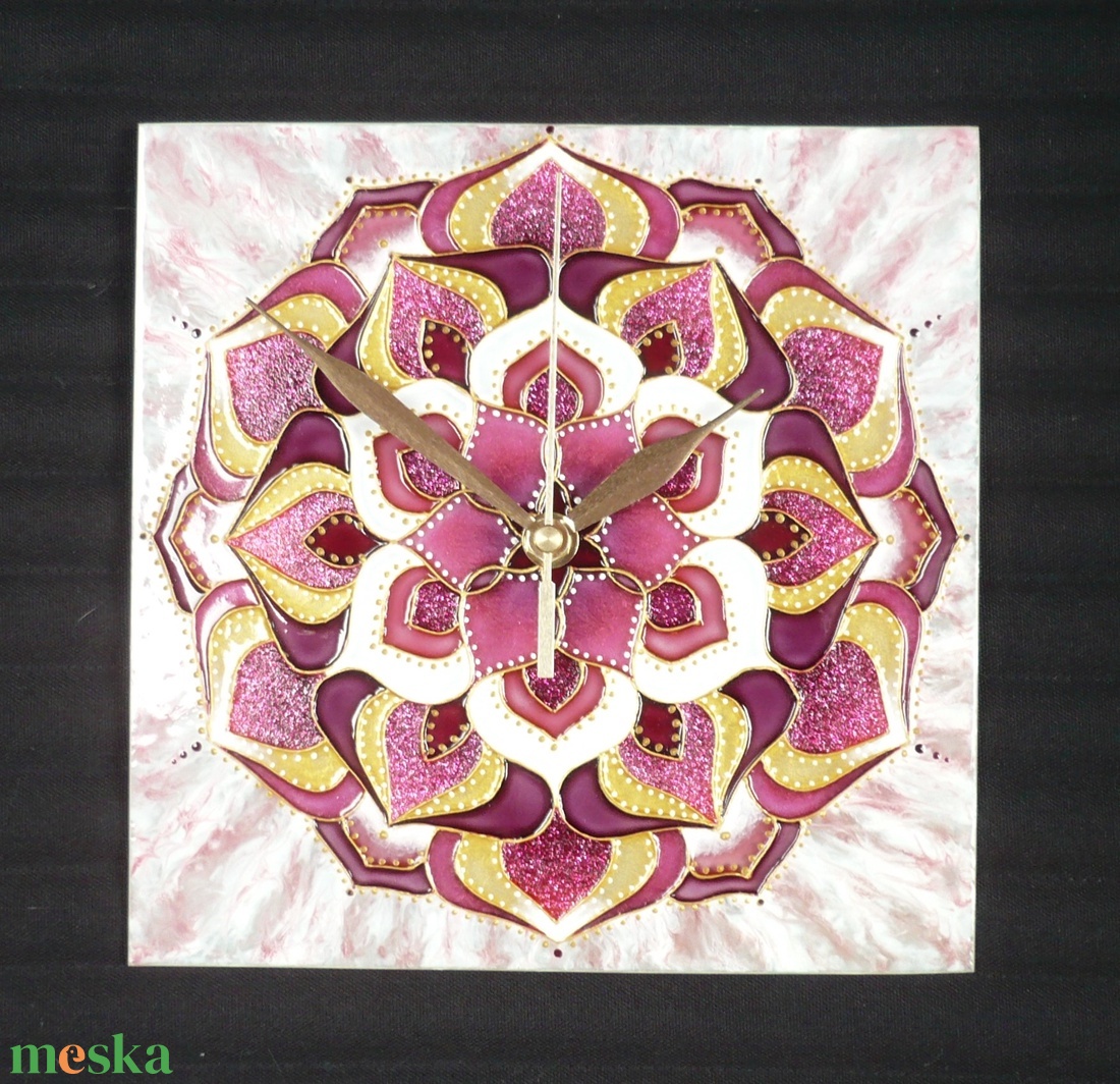 Mályvacukor - Mandala, egyedi festett üveg falióra - otthon & életmód - dekoráció - fali és függő dekoráció - falióra & óra - Meska.hu Mályvacukor - Mandala, egyedi festett üveg falióra - otthon & életmód - dekoráció - fali és függő dekoráció - falióra & óra - Meska.hu