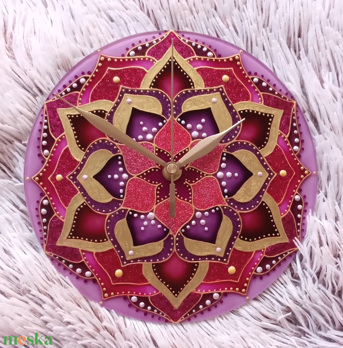 Belső Csillogás - Mandala, egyedi festett üveg falióra - otthon & életmód - dekoráció - fali és függő dekoráció - falióra & óra - Meska.hu Belső Csillogás - Mandala, egyedi festett üveg falióra - otthon & életmód - dekoráció - fali és függő dekoráció - falióra & óra - Meska.hu