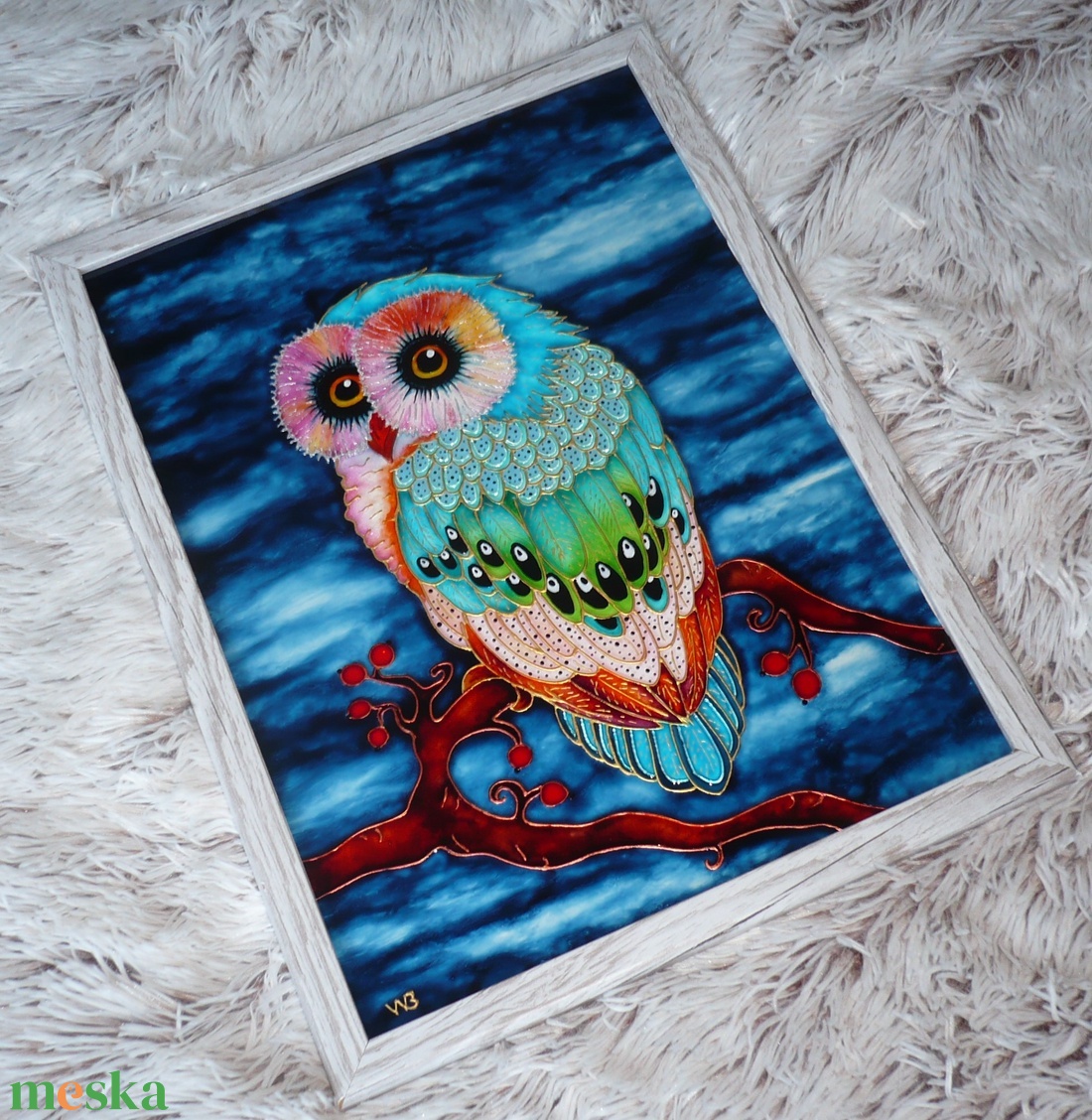 Éjjeli bagoly - üvegre festett falikép, festmény 30x40cm - művészet - festmény - üvegfestmény - Meska.hu Éjjeli bagoly - üvegre festett falikép, festmény 30x40cm - művészet - festmény - üvegfestmény - Meska.hu