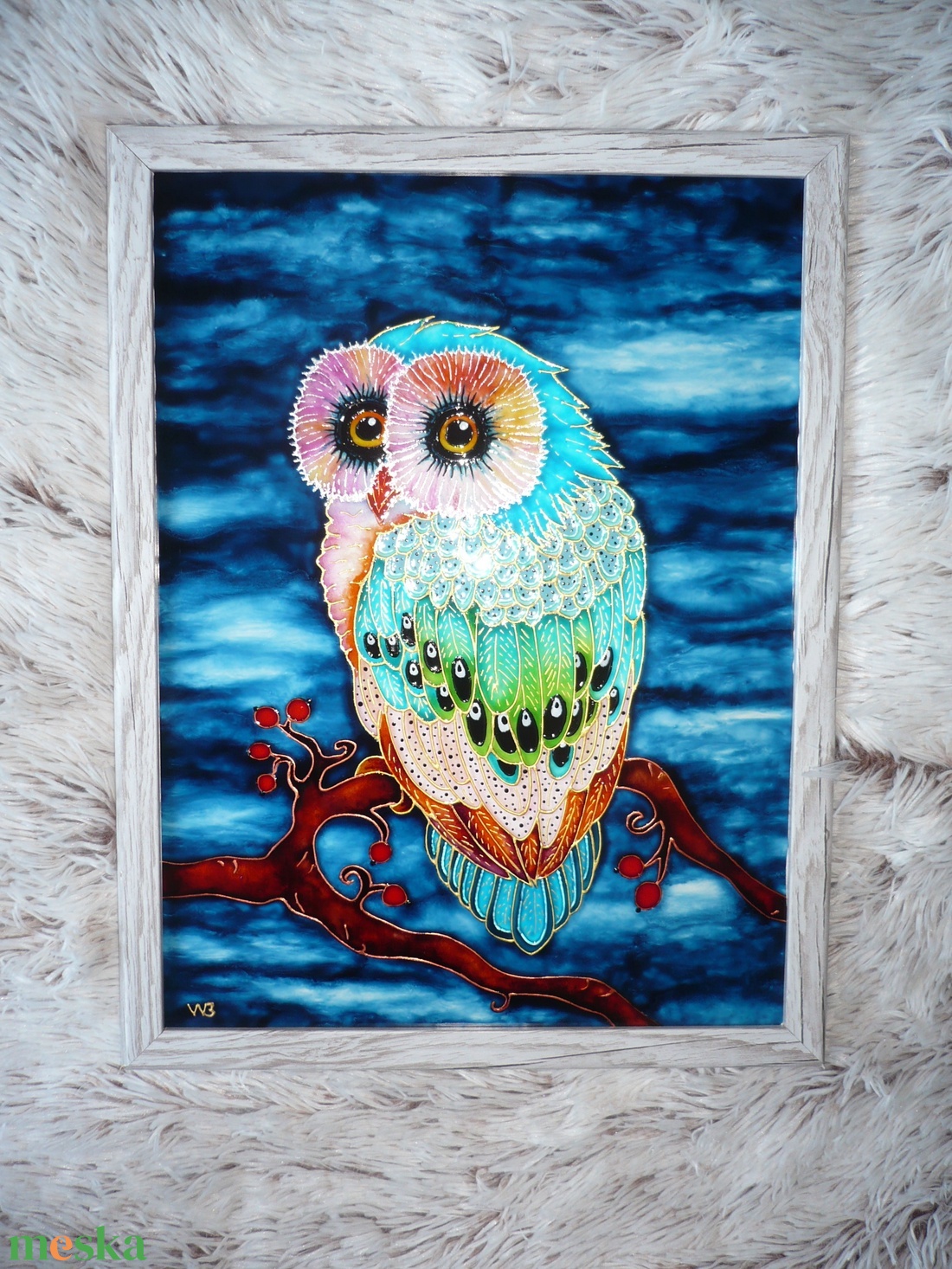 Éjjeli bagoly - üvegre festett falikép, festmény 30x40cm - művészet - festmény - üvegfestmény - Meska.hu Éjjeli bagoly - üvegre festett falikép, festmény 30x40cm - művészet - festmény - üvegfestmény - Meska.hu