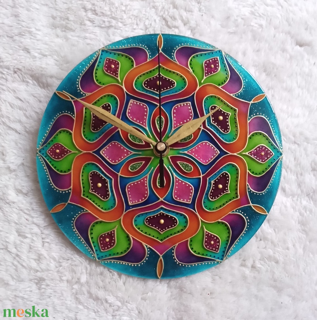 Vadvirág - egyedi festett mandala üveg falióra - otthon & életmód - dekoráció - fali és függő dekoráció - falióra & óra - Meska.hu Vadvirág - egyedi festett mandala üveg falióra - otthon & életmód - dekoráció - fali és függő dekoráció - falióra & óra - Meska.hu