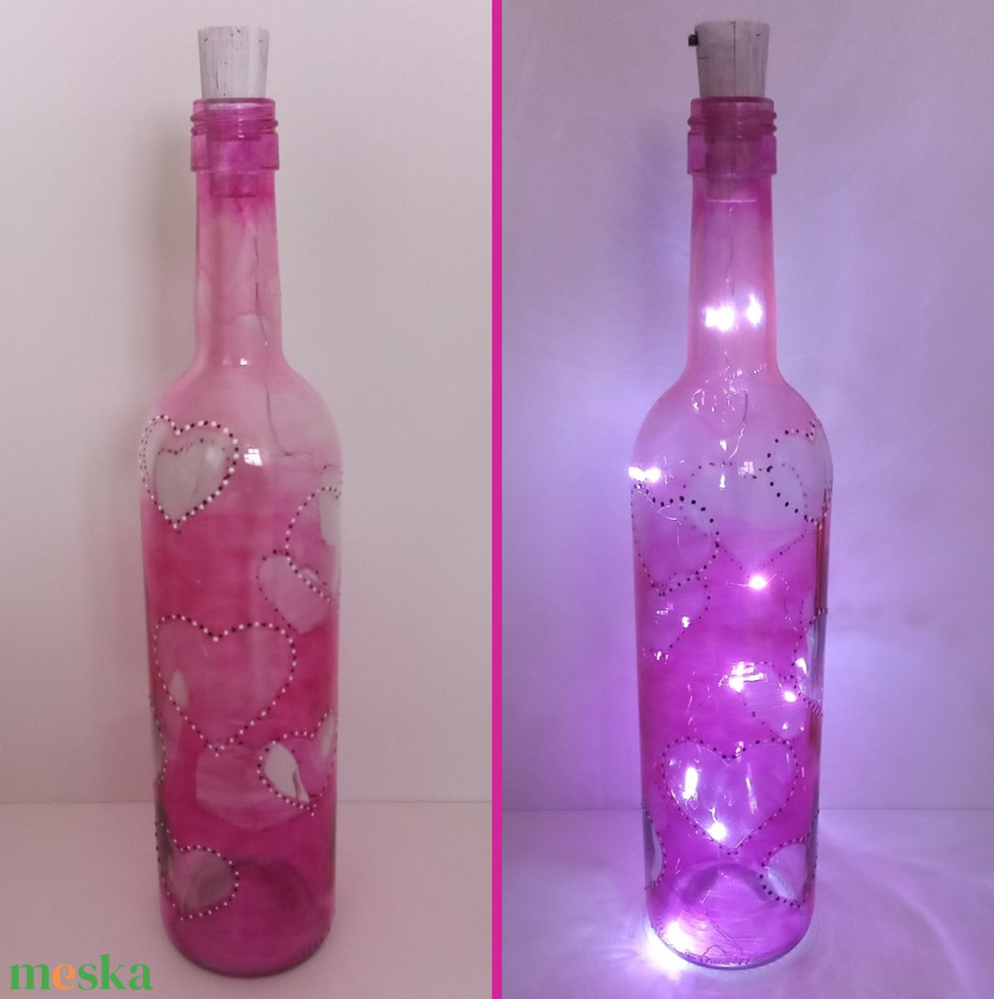 Üveglámpás pink szivekkel - egyedi festett üveg bottlelamp - otthon & életmód - lámpa - hangulatlámpa - Meska.hu Üveglámpás pink szivekkel - egyedi festett üveg bottlelamp - otthon & életmód - lámpa - hangulatlámpa - Meska.hu