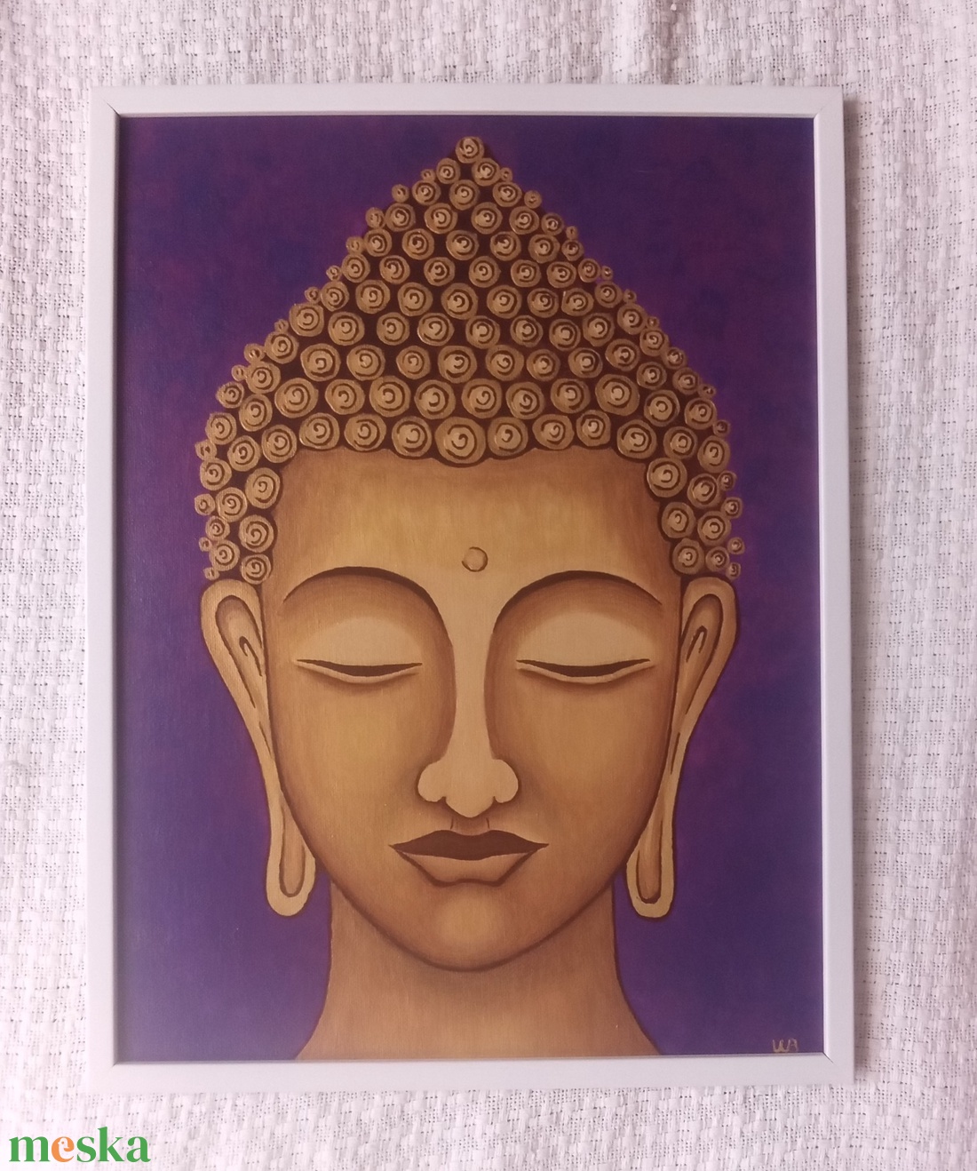 Arany Buddha - egyedi akril festmény, falikép 30x40, keretben - művészet - festmény - akril - Meska.hu Arany Buddha - egyedi akril festmény, falikép 30x40, keretben - művészet - festmény - akril - Meska.hu