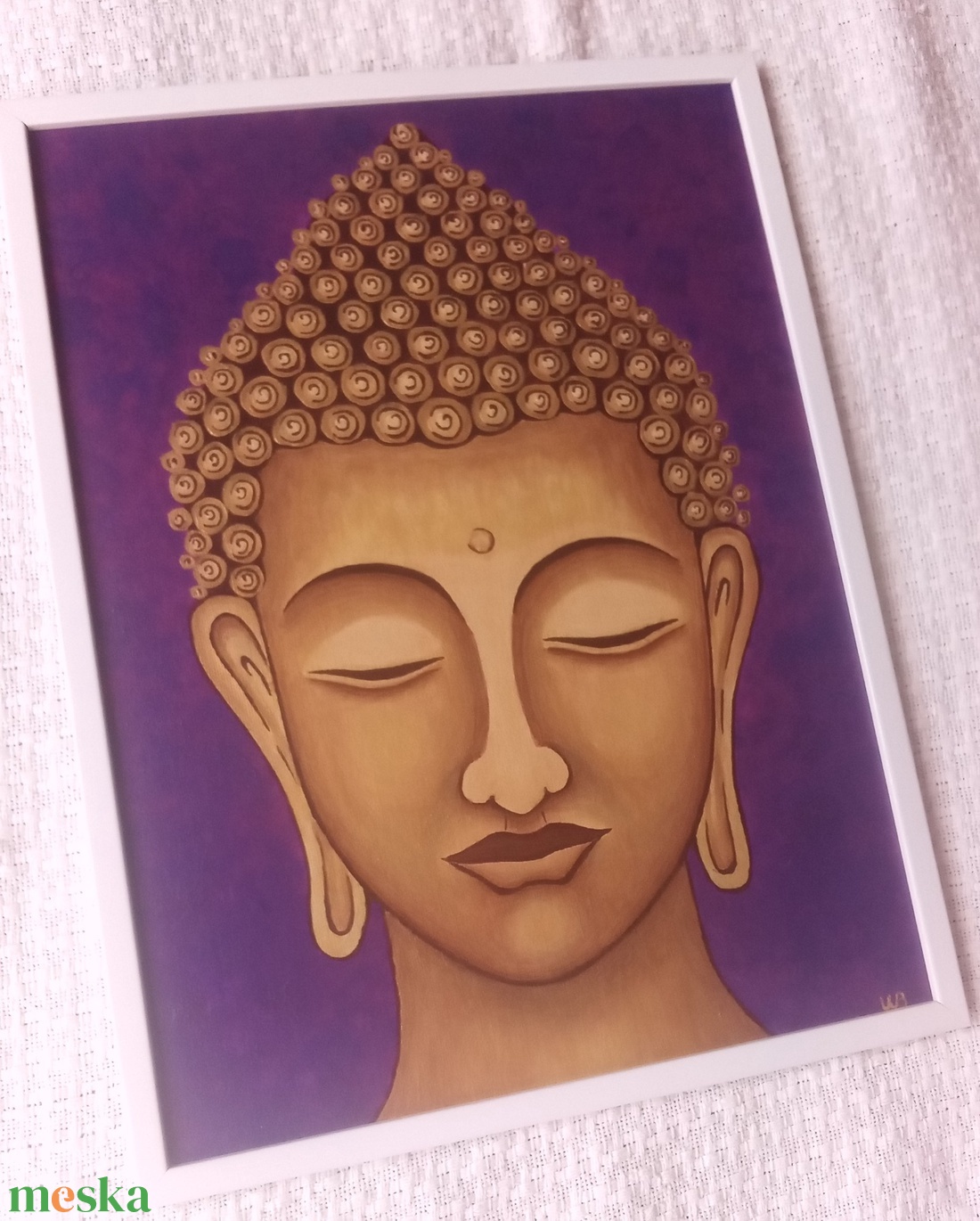 Arany Buddha - egyedi akril festmény, falikép 30x40, keretben - művészet - festmény - akril - Meska.hu Arany Buddha - egyedi akril festmény, falikép 30x40, keretben - művészet - festmény - akril - Meska.hu