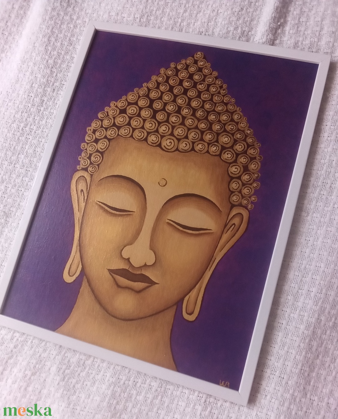 Arany Buddha - egyedi akril festmény, falikép 30x40, keretben - művészet - festmény - akril - Meska.hu Arany Buddha - egyedi akril festmény, falikép 30x40, keretben - művészet - festmény - akril - Meska.hu