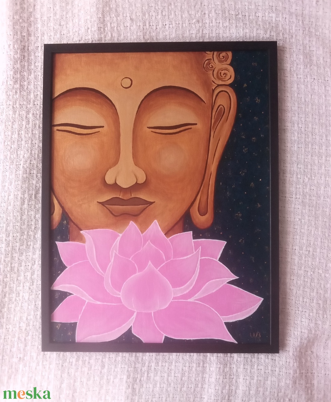 Arany Buddha Lótusszal - egyedi akril festmény, falikép 30x40, keretben - művészet - festmény - akril - Meska.hu Arany Buddha Lótusszal - egyedi akril festmény, falikép 30x40, keretben - művészet - festmény - akril - Meska.hu