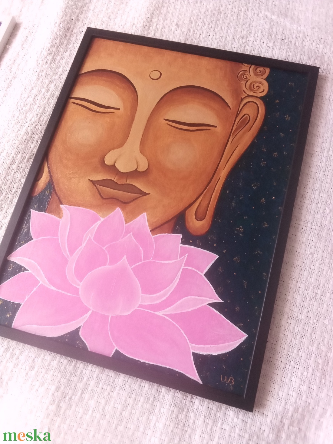 Arany Buddha Lótusszal - egyedi akril festmény, falikép 30x40, keretben - művészet - festmény - akril - Meska.hu Arany Buddha Lótusszal - egyedi akril festmény, falikép 30x40, keretben - művészet - festmény - akril - Meska.hu