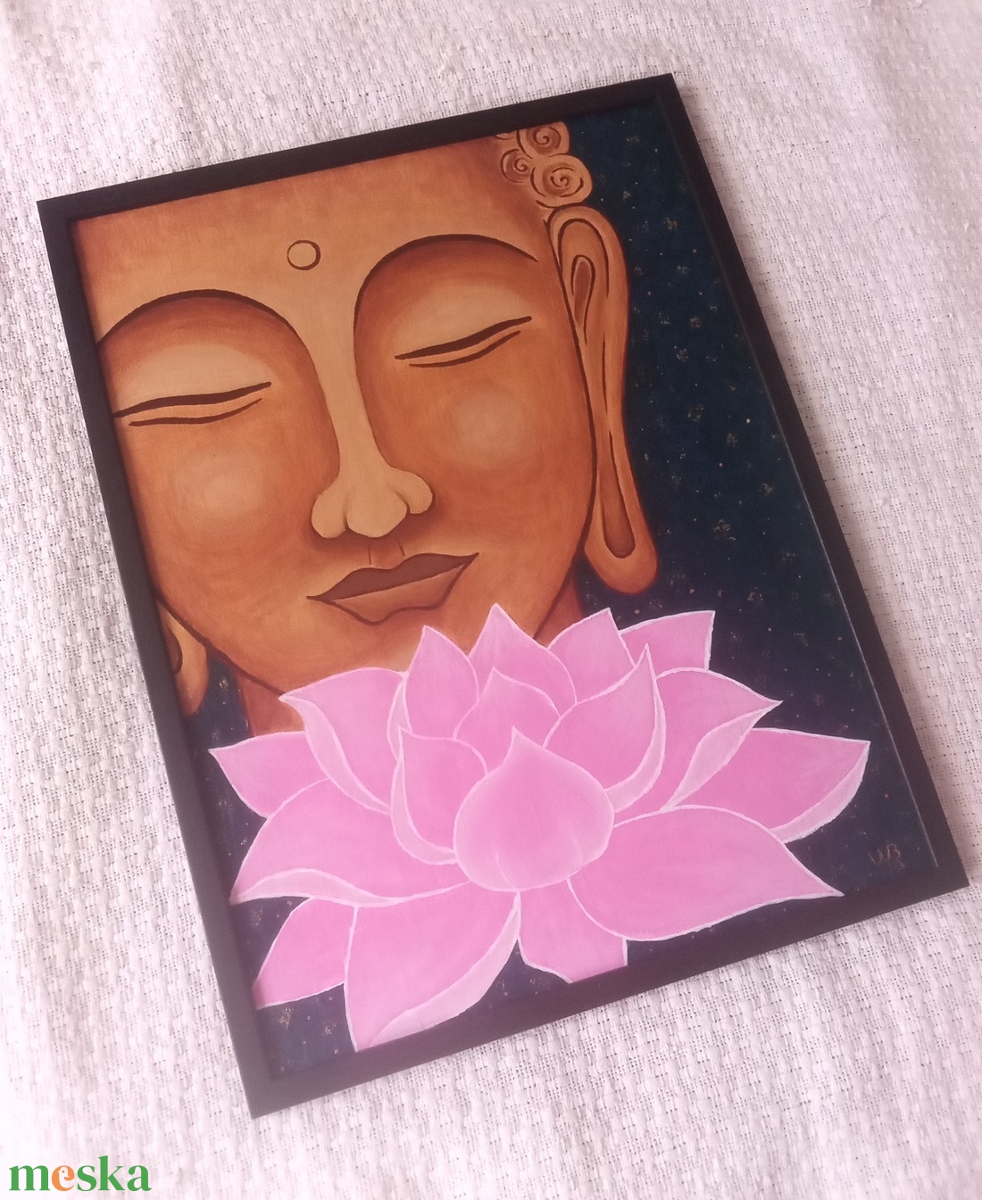 Arany Buddha Lótusszal - egyedi akril festmény, falikép 30x40, keretben - művészet - festmény - akril - Meska.hu Arany Buddha Lótusszal - egyedi akril festmény, falikép 30x40, keretben - művészet - festmény - akril - Meska.hu