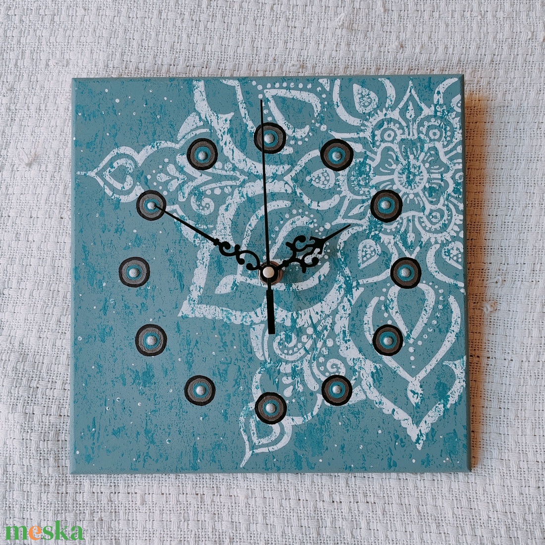 Vintage mandala - egyedi, festett fa falióra - otthon & életmód - dekoráció - fali és függő dekoráció - falióra & óra - Meska.hu