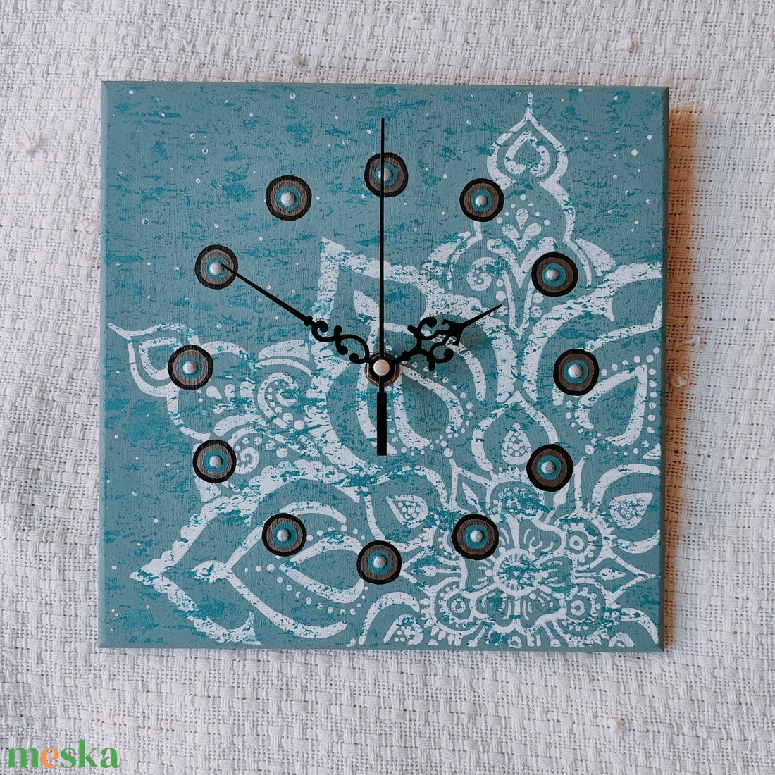Vintage mandala - egyedi, festett fa falióra - otthon & életmód - dekoráció - fali és függő dekoráció - falióra & óra - Meska.hu