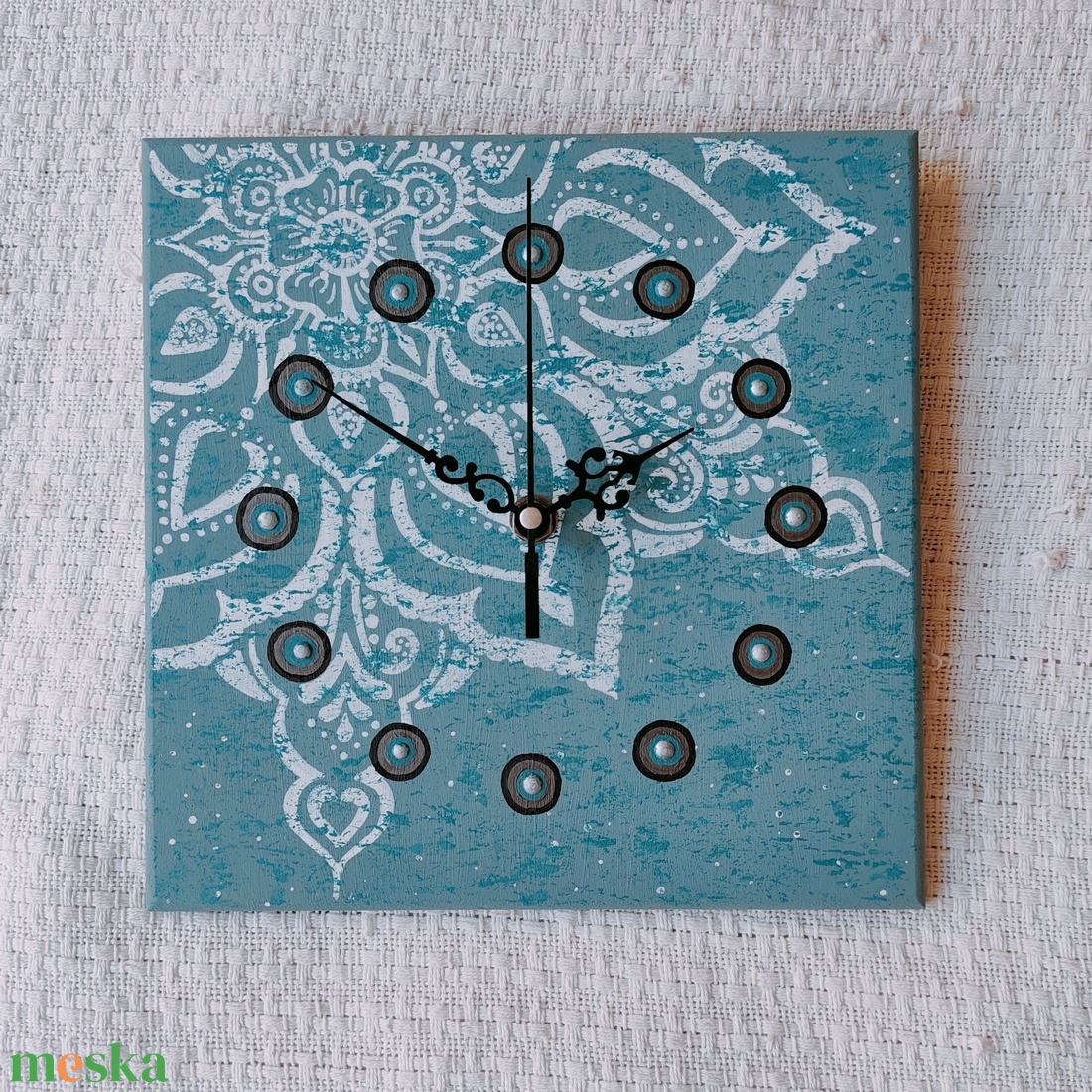 Vintage mandala - egyedi, festett fa falióra - otthon & életmód - dekoráció - fali és függő dekoráció - falióra & óra - Meska.hu
