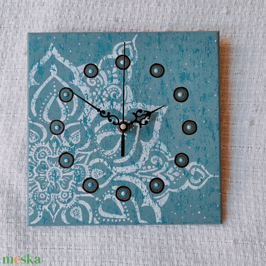 Vintage mandala - egyedi, festett fa falióra - otthon & életmód - dekoráció - fali és függő dekoráció - falióra & óra - Meska.hu