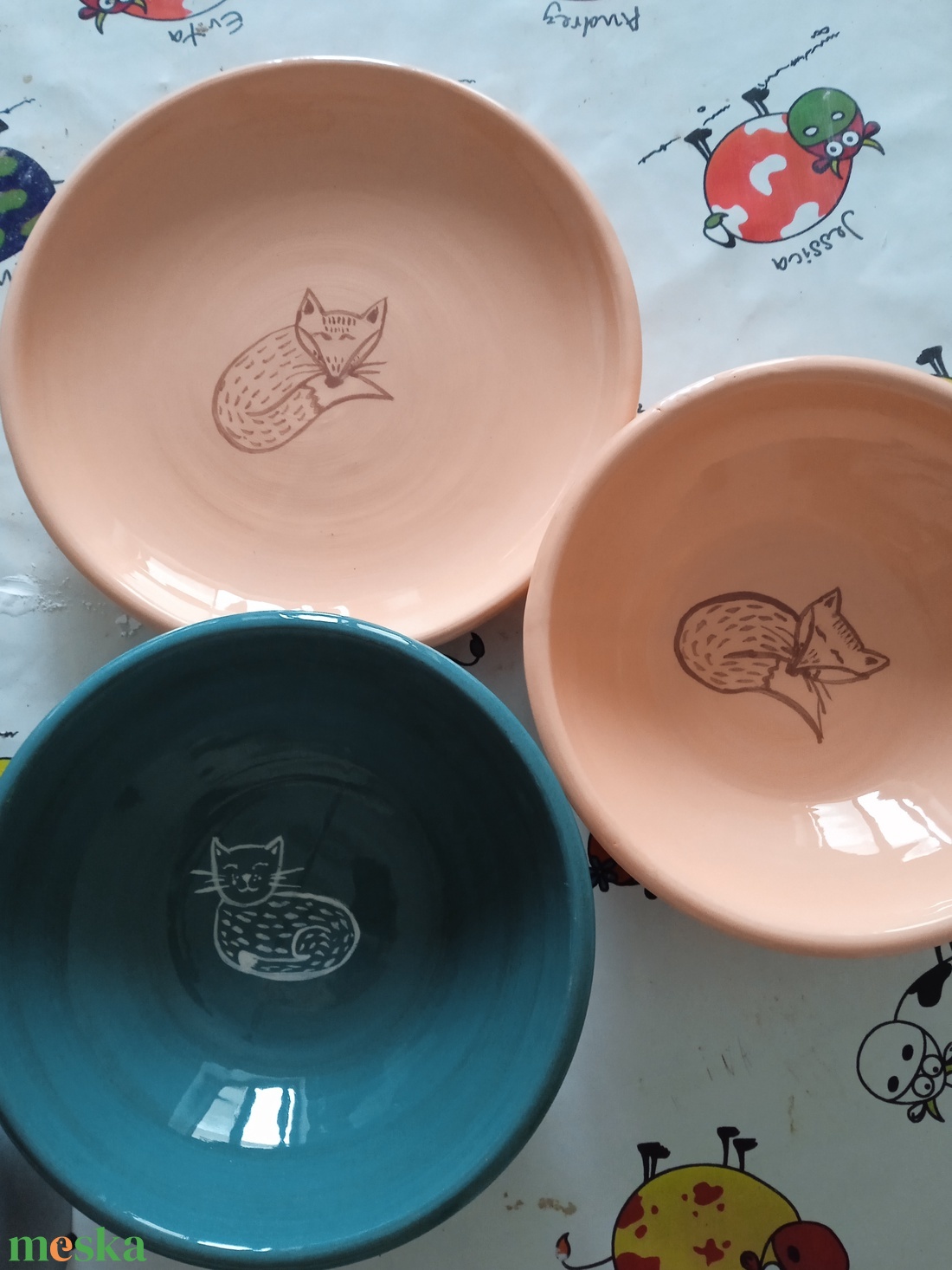 Rókás szett  - otthon & életmód - konyhafelszerelés, tálalás - tálalás - tányér & étkészlet - Meska.hu