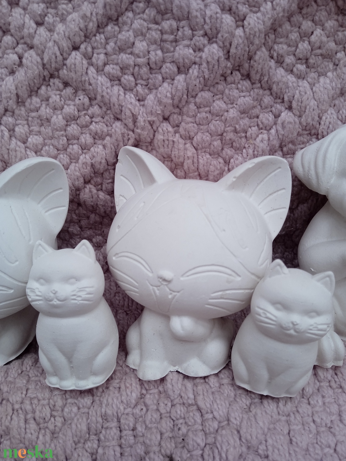 Kifesthető gipsz kutya, macska szett - kellékek & szerszámok - dekorációs kellékek - figurák - Meska.hu