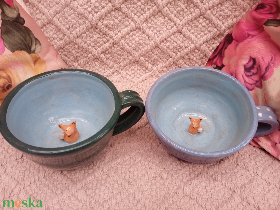 Rókás bögre pár - otthon & életmód - konyhafelszerelés, tálalás - tálalás - bögre & csésze - Meska.hu