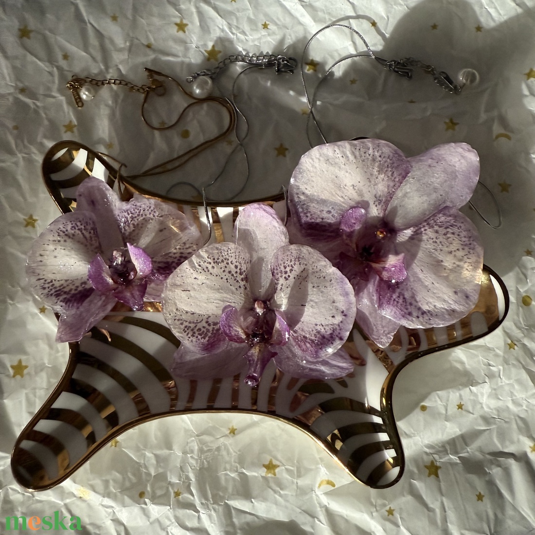 Áfonyajoghurt Orchidea Nyaklánc - ékszer - nyaklánc - medálos nyaklánc - Meska.hu