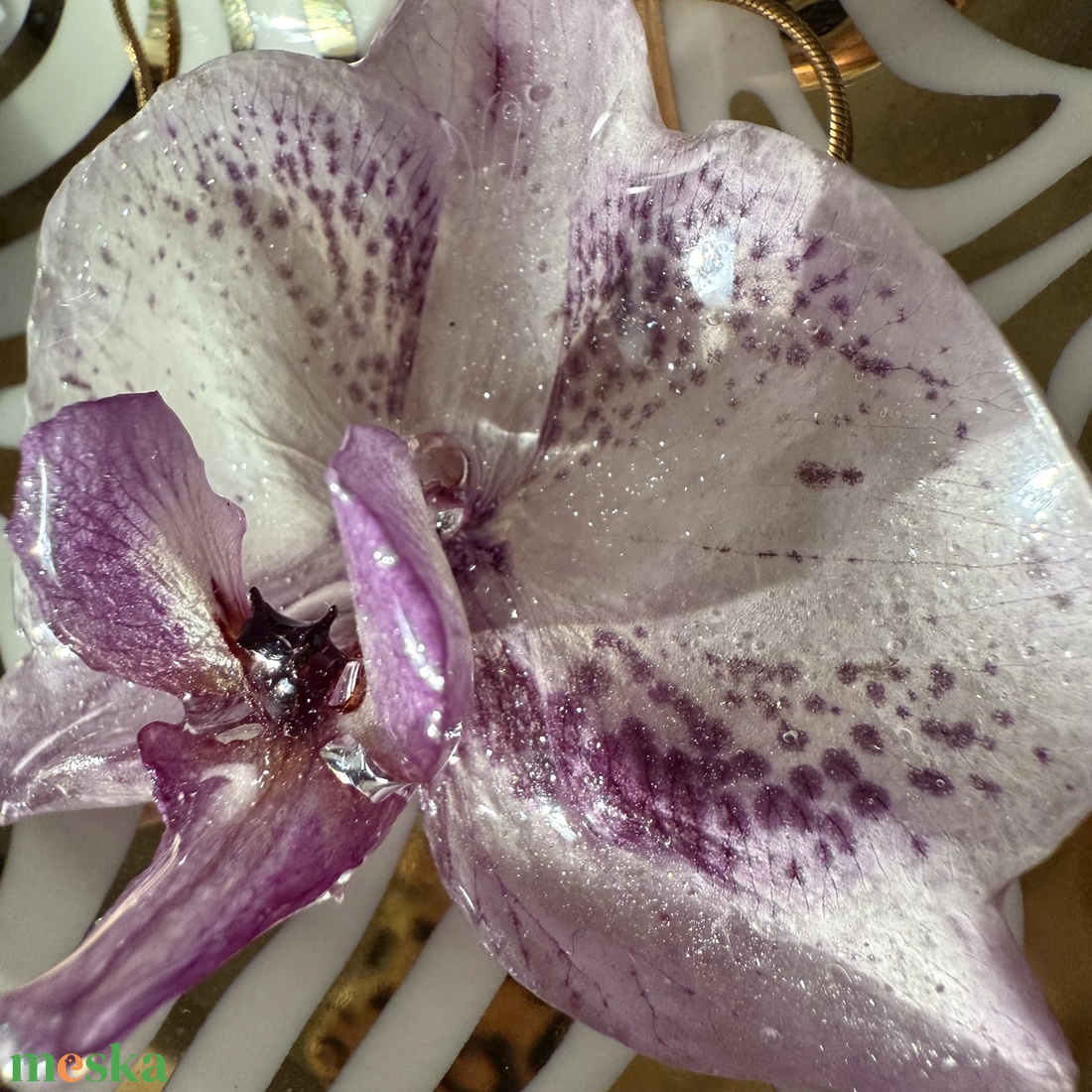 Áfonyajoghurt Orchidea Nyaklánc - ékszer - nyaklánc - medálos nyaklánc - Meska.hu