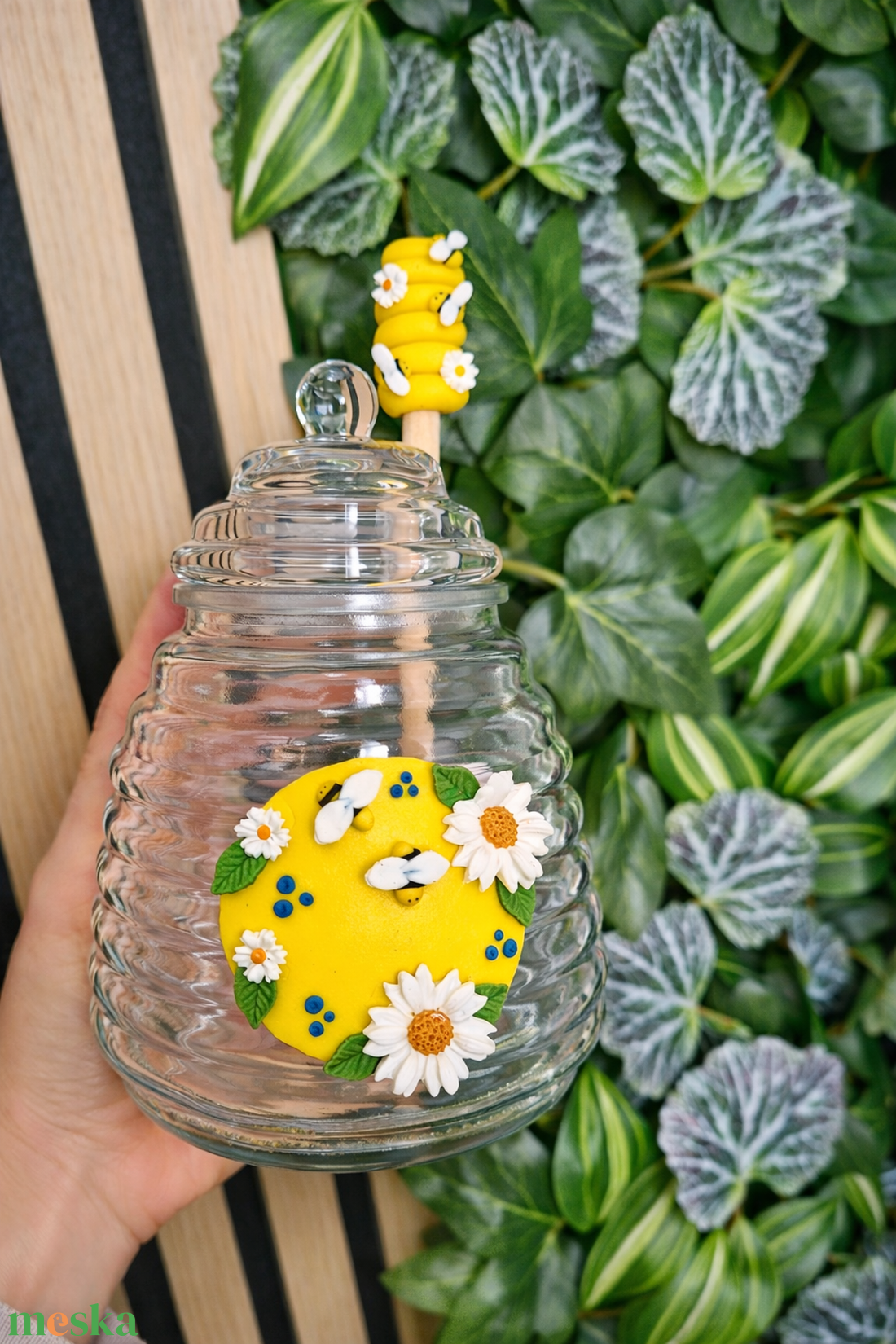 Mézes csupor csurgatóval - otthon & életmód - konyhafelszerelés, tálalás - konyhai tárolás - méz & vajtartó - Meska.hu