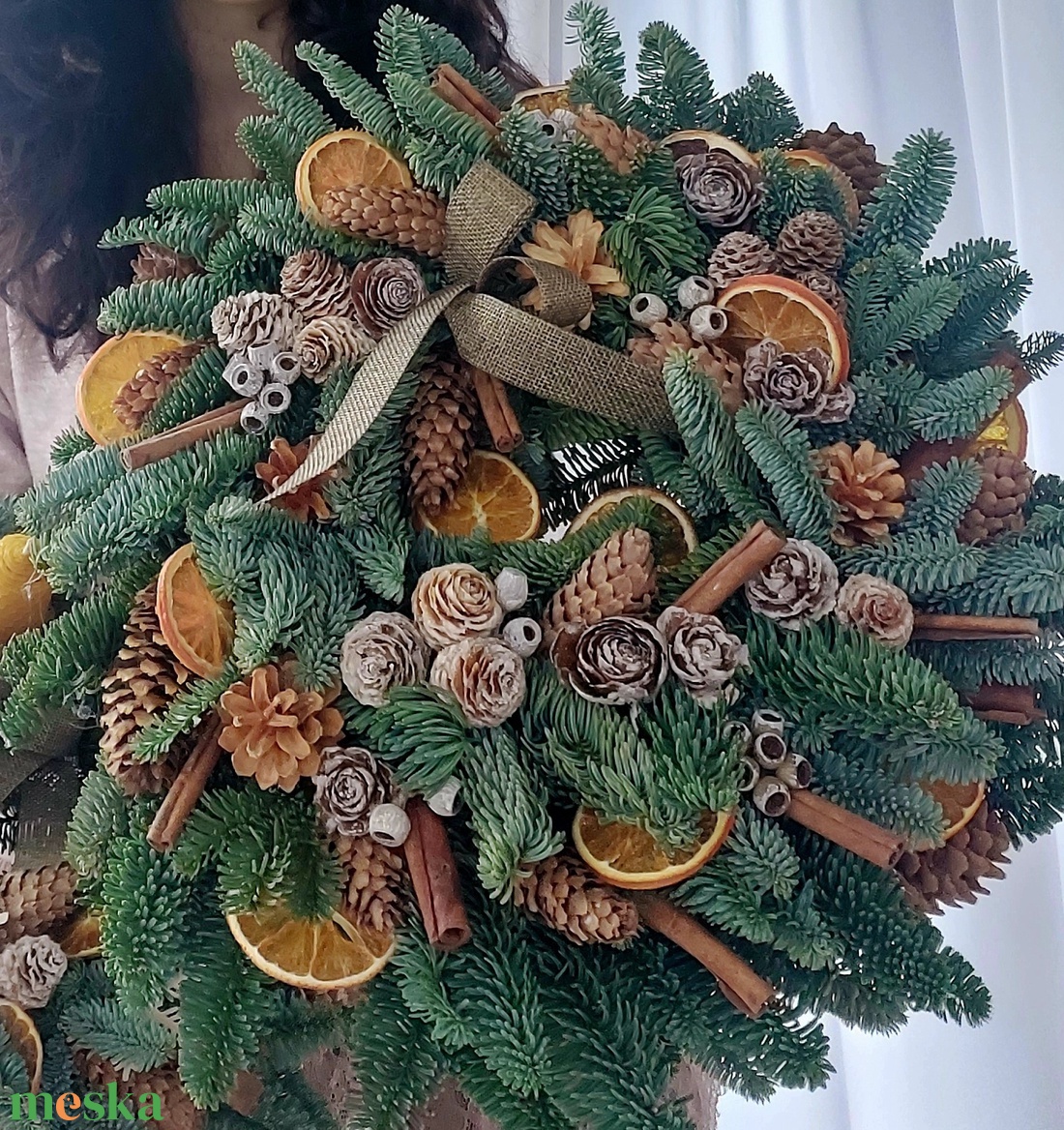 Ajtódísz - Természetes alapanyagokból  - karácsony - adventi díszek - adventi ajtódísz - Meska.hu