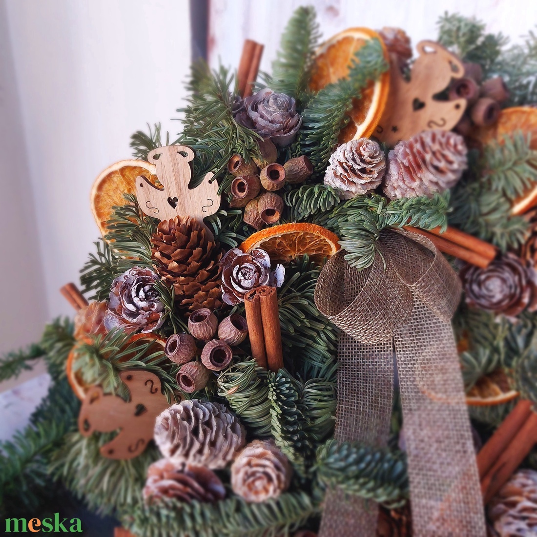 Ajtódísz - Természetes alapanyagokból  - karácsony - adventi díszek - adventi ajtódísz - Meska.hu