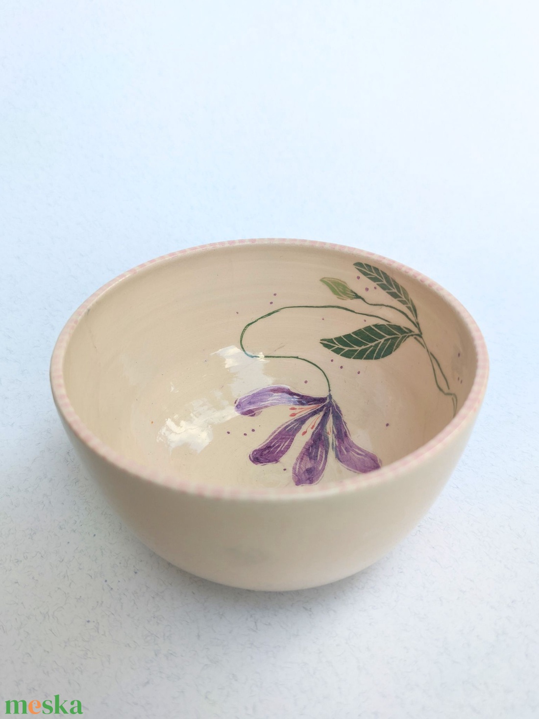 Botanikai ábrás kerámia tálka - otthon & életmód - konyhafelszerelés, tálalás - tálalás - bögre & csésze - Meska.hu