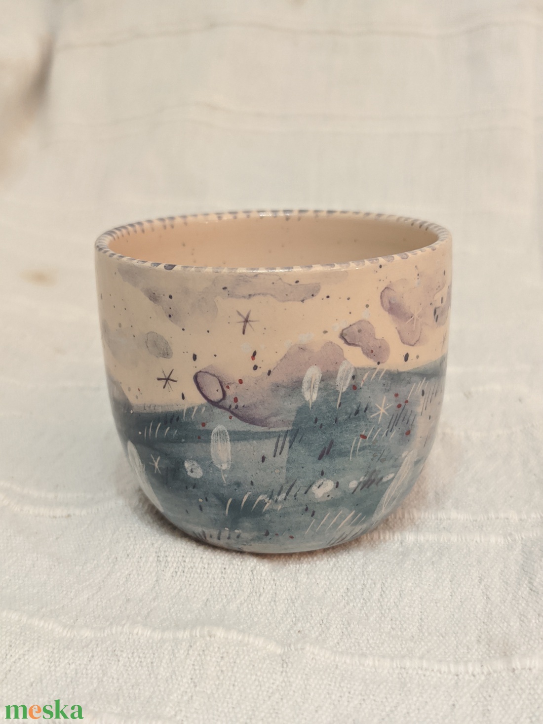 Téli táj-havas fák kerámia bögre - otthon & életmód - konyhafelszerelés, tálalás - tálalás - bögre & csésze - Meska.hu
