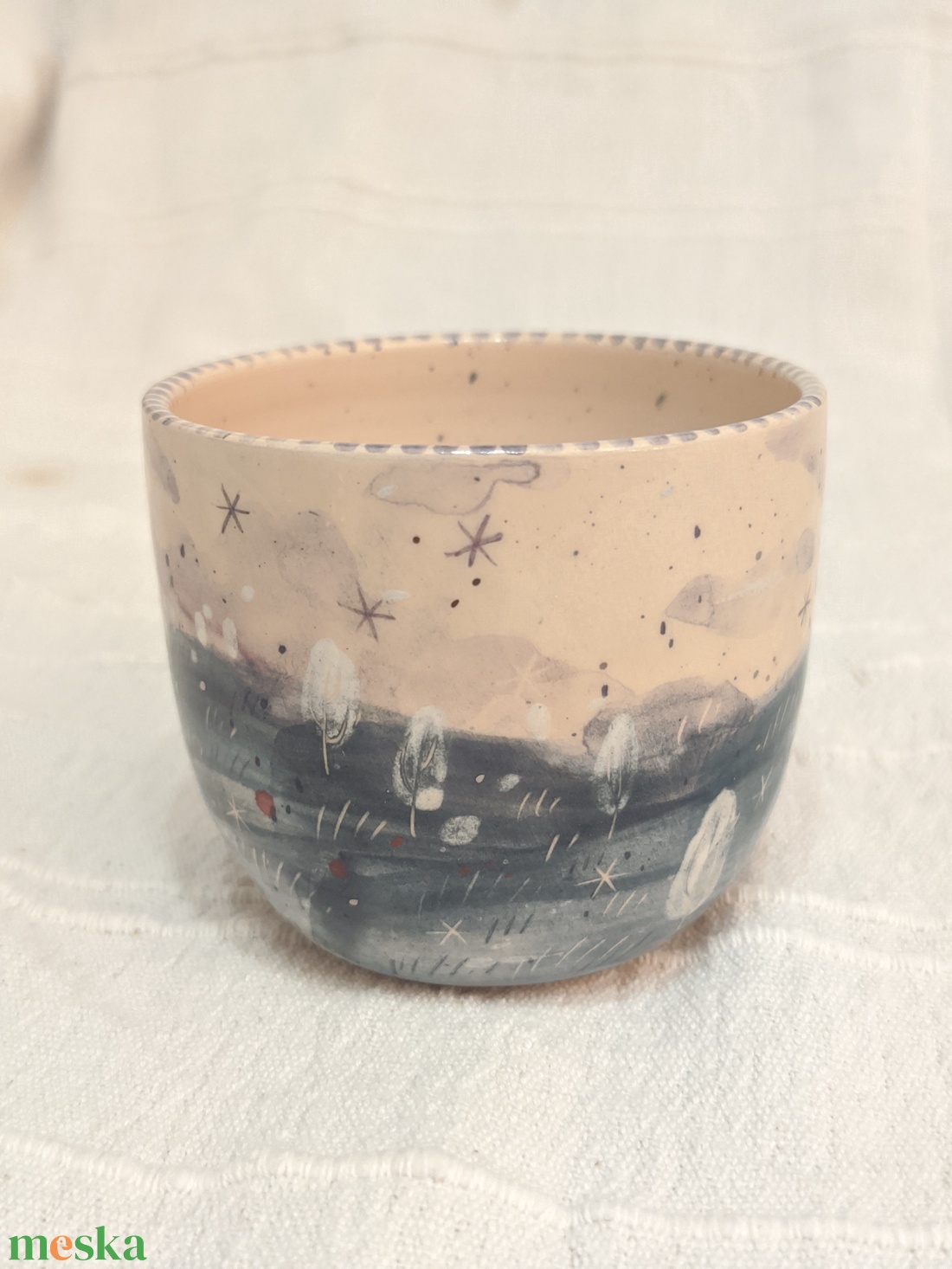Téli táj-havas fák kerámia bögre - otthon & életmód - konyhafelszerelés, tálalás - tálalás - bögre & csésze - Meska.hu