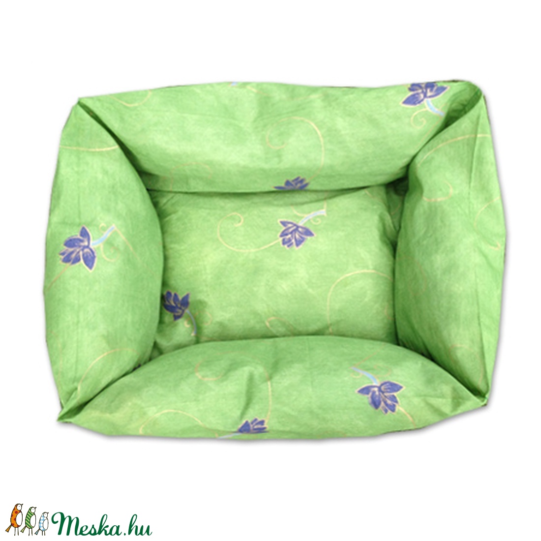 Zöld, lila mintás cicaágy, kutyaágy kivehető párnával -  - Meska.hu