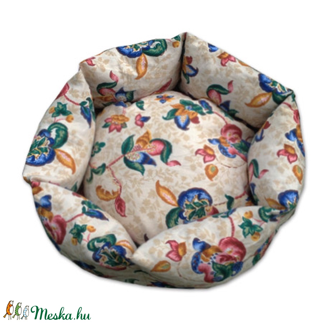 Virágmintás cicaágy, kutyaágy lenvászon anyagból -  - Meska.hu