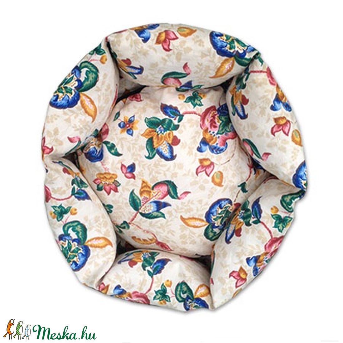 Virágmintás cicaágy, kutyaágy lenvászon anyagból -  - Meska.hu