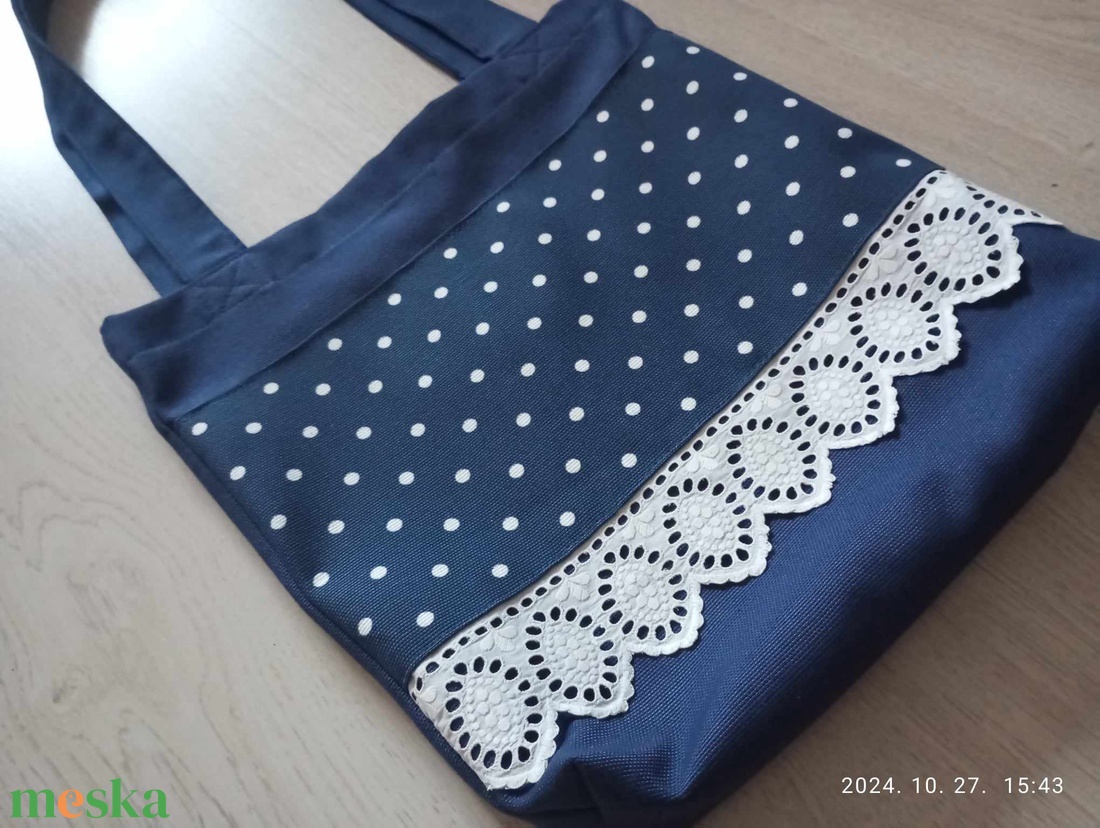 Pöttyös csipkés szatyor - táska & tok - bevásárlás & shopper táska - shopper, textiltáska, szatyor - Meska.hu Pöttyös csipkés szatyor - táska & tok - bevásárlás & shopper táska - shopper, textiltáska, szatyor - Meska.hu