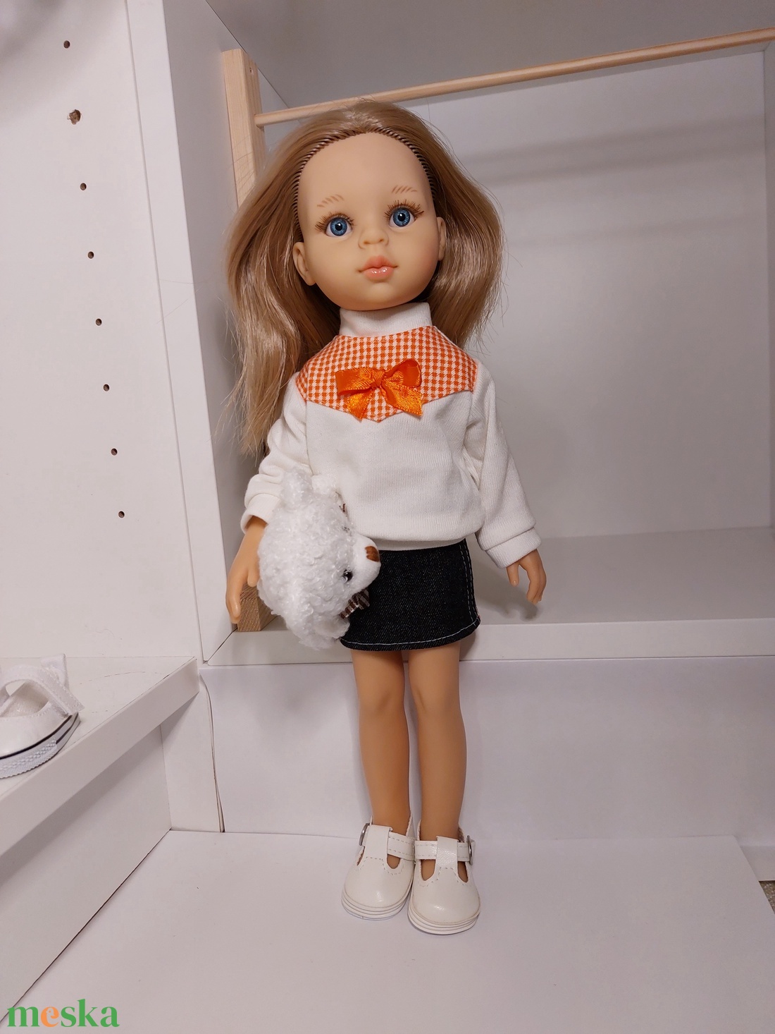 Paola Reina masnis pulcsi-farmer szett - játék & sport - baba & babaház - játékbaba, babakellék - Meska.hu