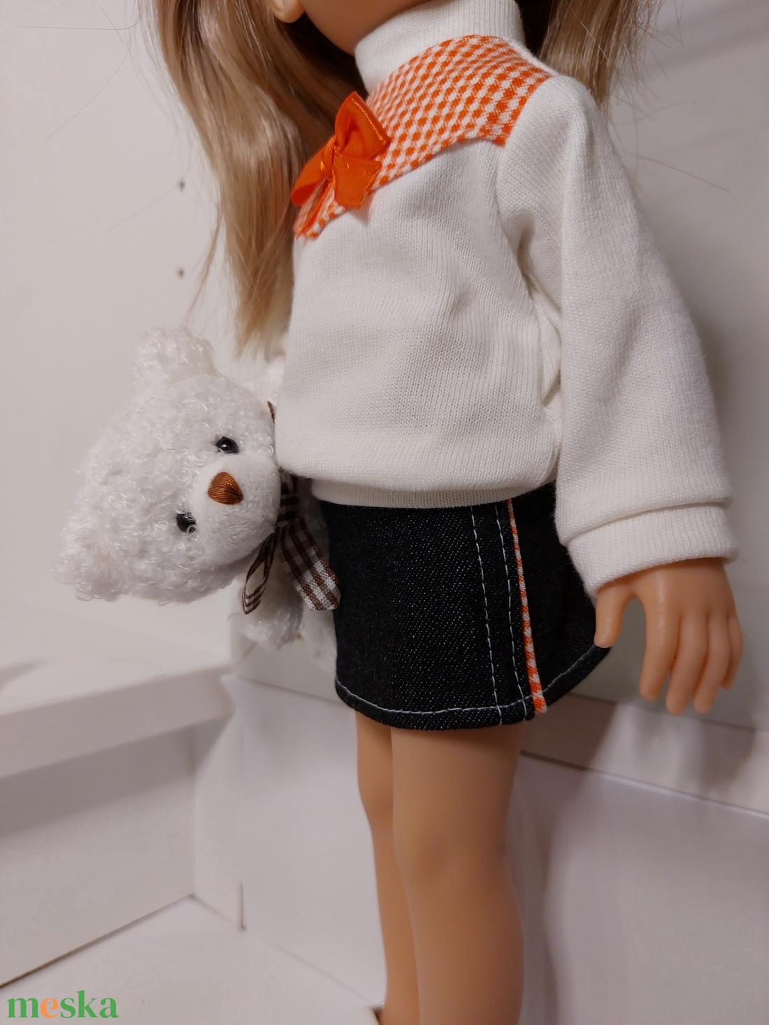 Paola Reina masnis pulcsi-farmer szett - játék & sport - baba & babaház - játékbaba, babakellék - Meska.hu