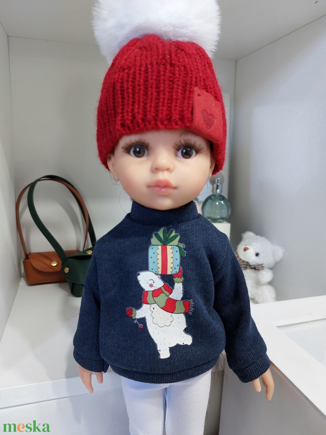 Paola Reina jegesmedvés hosszú ujjú pulcsis szett - játék & sport - baba & babaház - babaruha, babakellék - Meska.hu