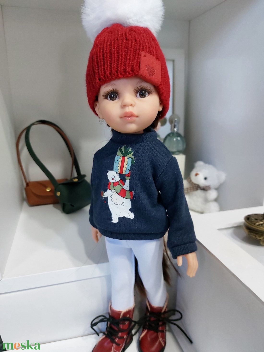 Paola Reina jegesmedvés hosszú ujjú pulcsis szett - játék & sport - baba & babaház - babaruha, babakellék - Meska.hu