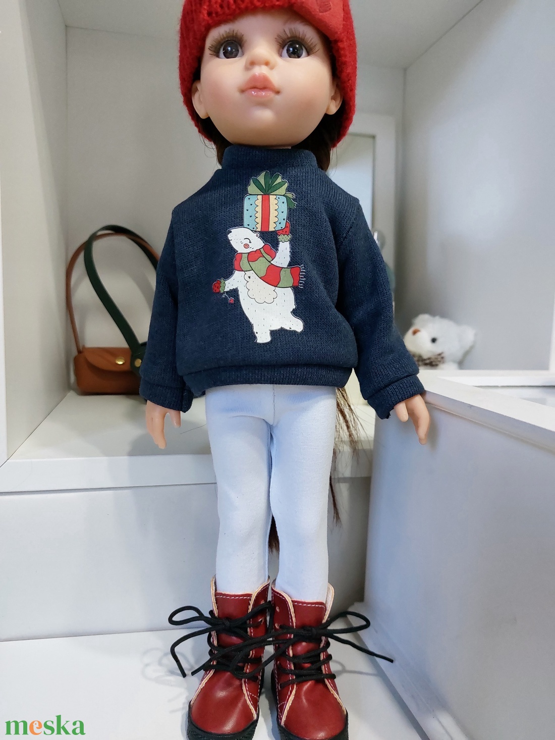 Paola Reina jegesmedvés hosszú ujjú pulcsis szett - játék & sport - baba & babaház - babaruha, babakellék - Meska.hu