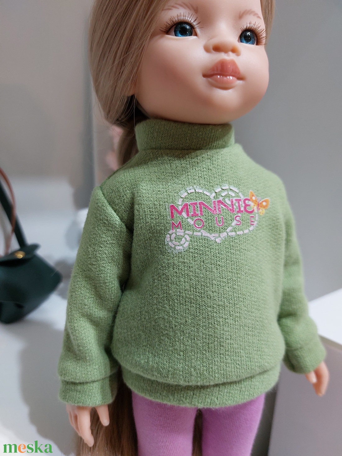 Paola Reina zöld Minnies hosszú ujjú pulcsis szett - játék & sport - baba & babaház - babaruha, babakellék - Meska.hu