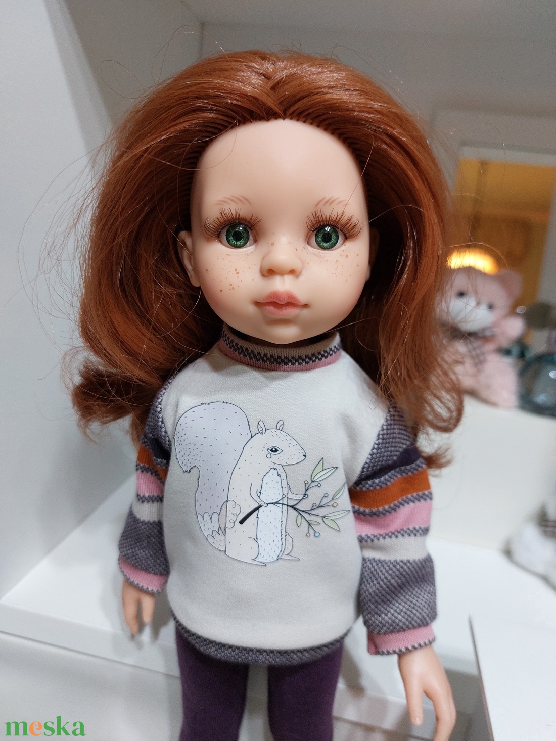 Paola Reina mókusos csíkos hosszú ujjú pulcsis szett - játék & sport - baba & babaház - babaruha, babakellék - Meska.hu