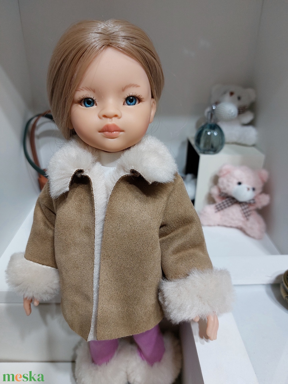 Paola Reina rövid mogyoróbarna szőrmekabátka - játék & sport - baba & babaház - babaruha, babakellék - Meska.hu