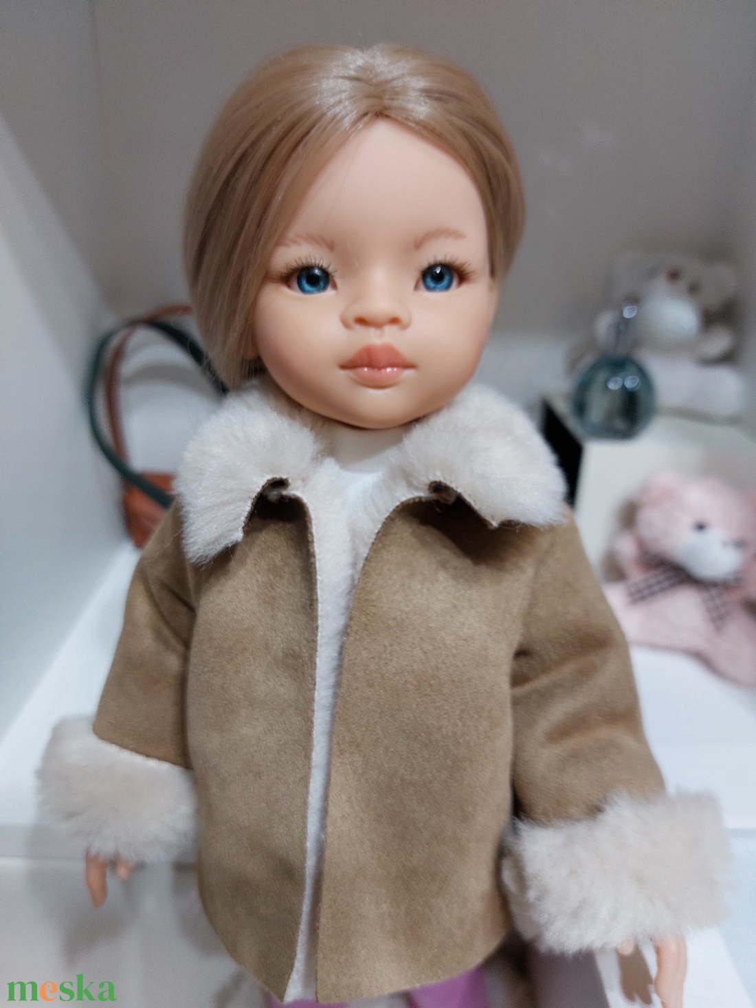 Paola Reina rövid mogyoróbarna szőrmekabátka - játék & sport - baba & babaház - babaruha, babakellék - Meska.hu