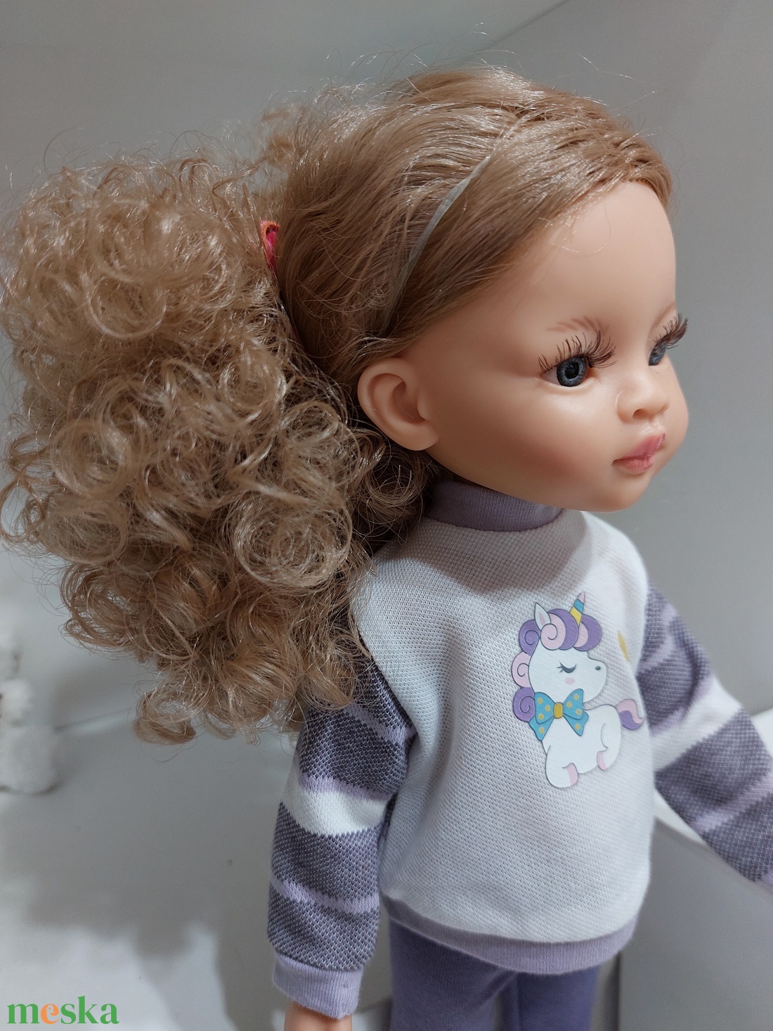 Paola Reina unikornisos csíkos ujjú pulcsis szett - játék & sport - baba & babaház - babaruha, babakellék - Meska.hu