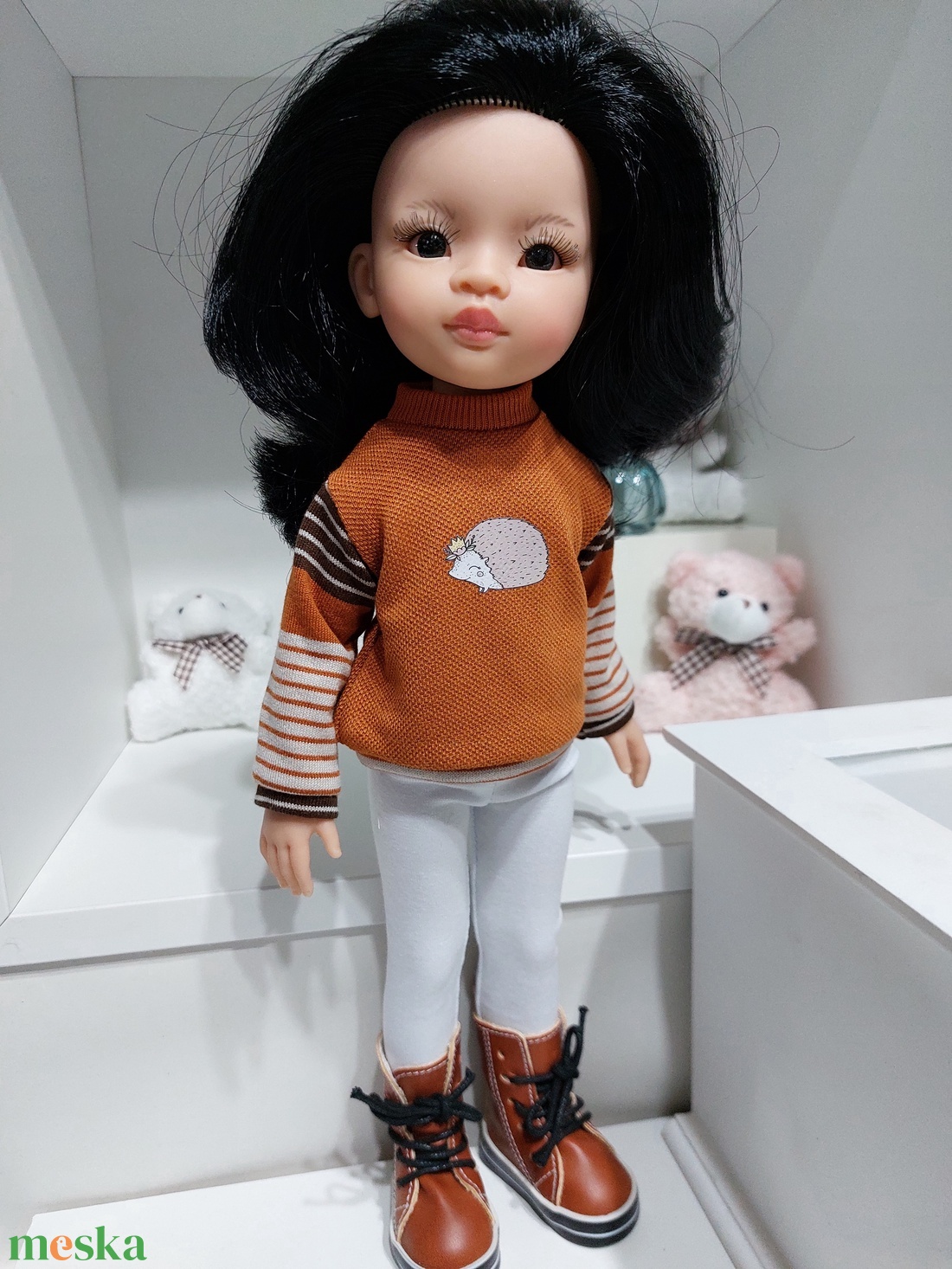 Paola Reina téli sünis hosszú ujjú pulcsis szett - játék & sport - baba & babaház - babaruha, babakellék - Meska.hu