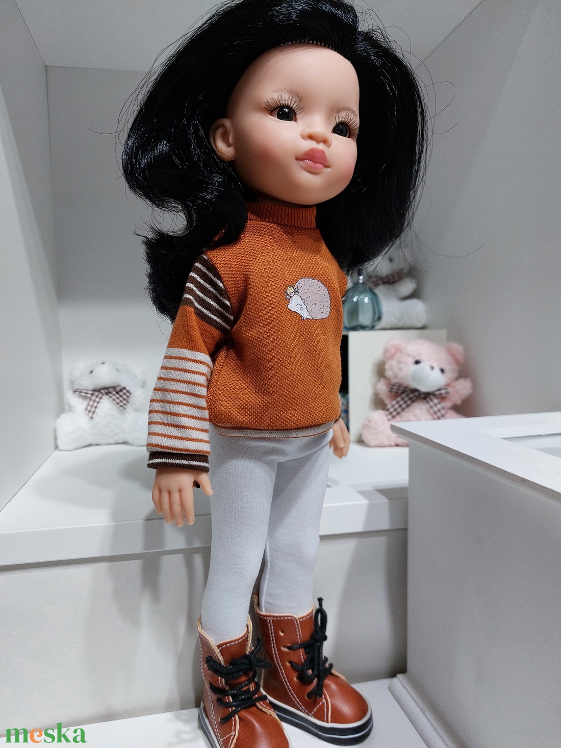 Paola Reina téli sünis hosszú ujjú pulcsis szett - játék & sport - baba & babaház - babaruha, babakellék - Meska.hu