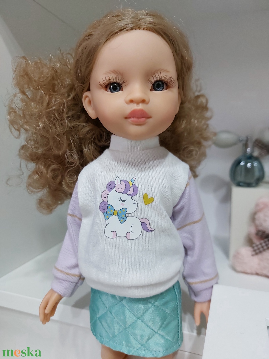 Paola Reina unikornisos pulcsis-szoknyás szett - játék & sport - baba & babaház - babaruha, babakellék - Meska.hu