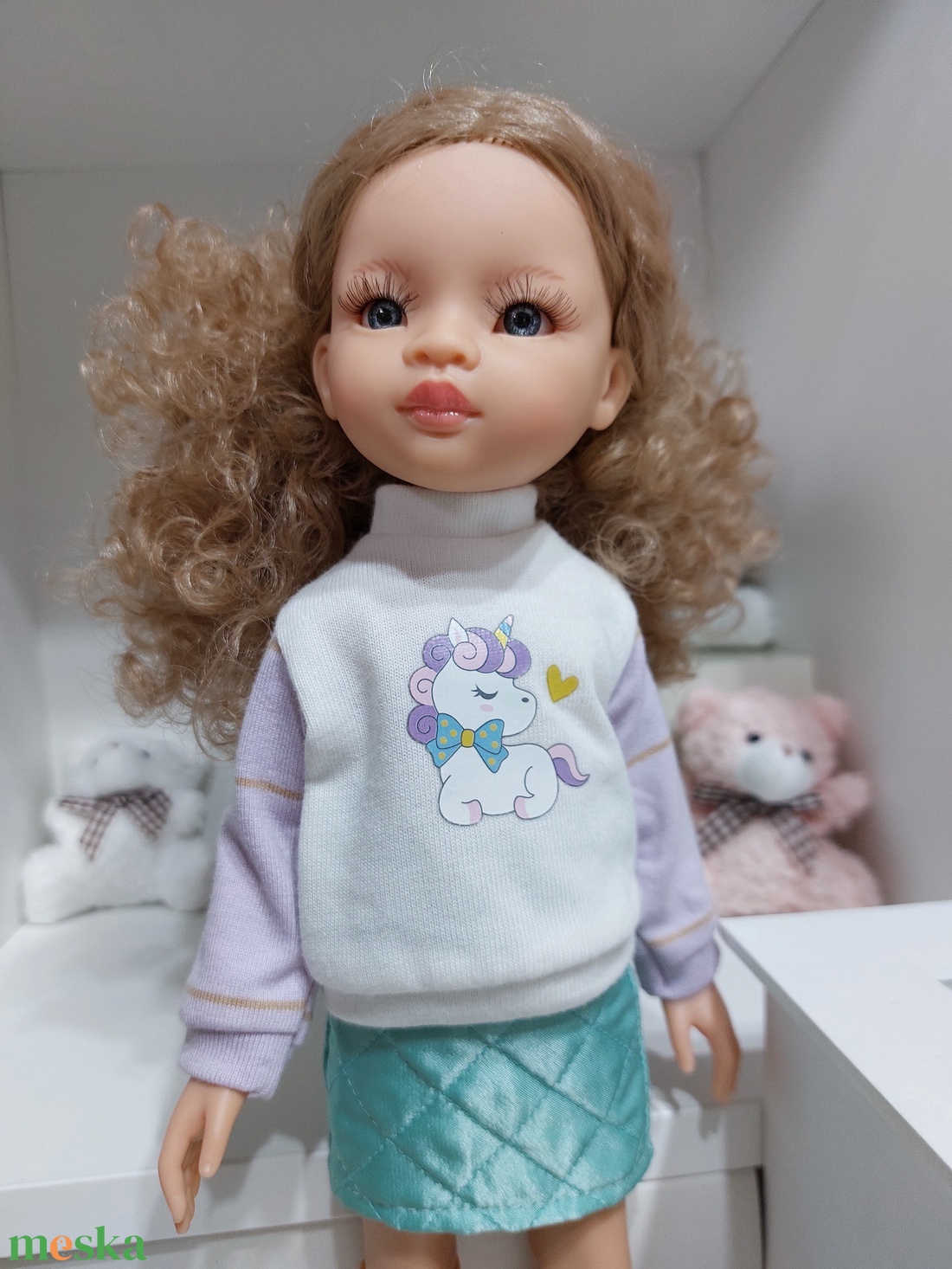 Paola Reina unikornisos pulcsis-szoknyás szett - játék & sport - baba & babaház - babaruha, babakellék - Meska.hu