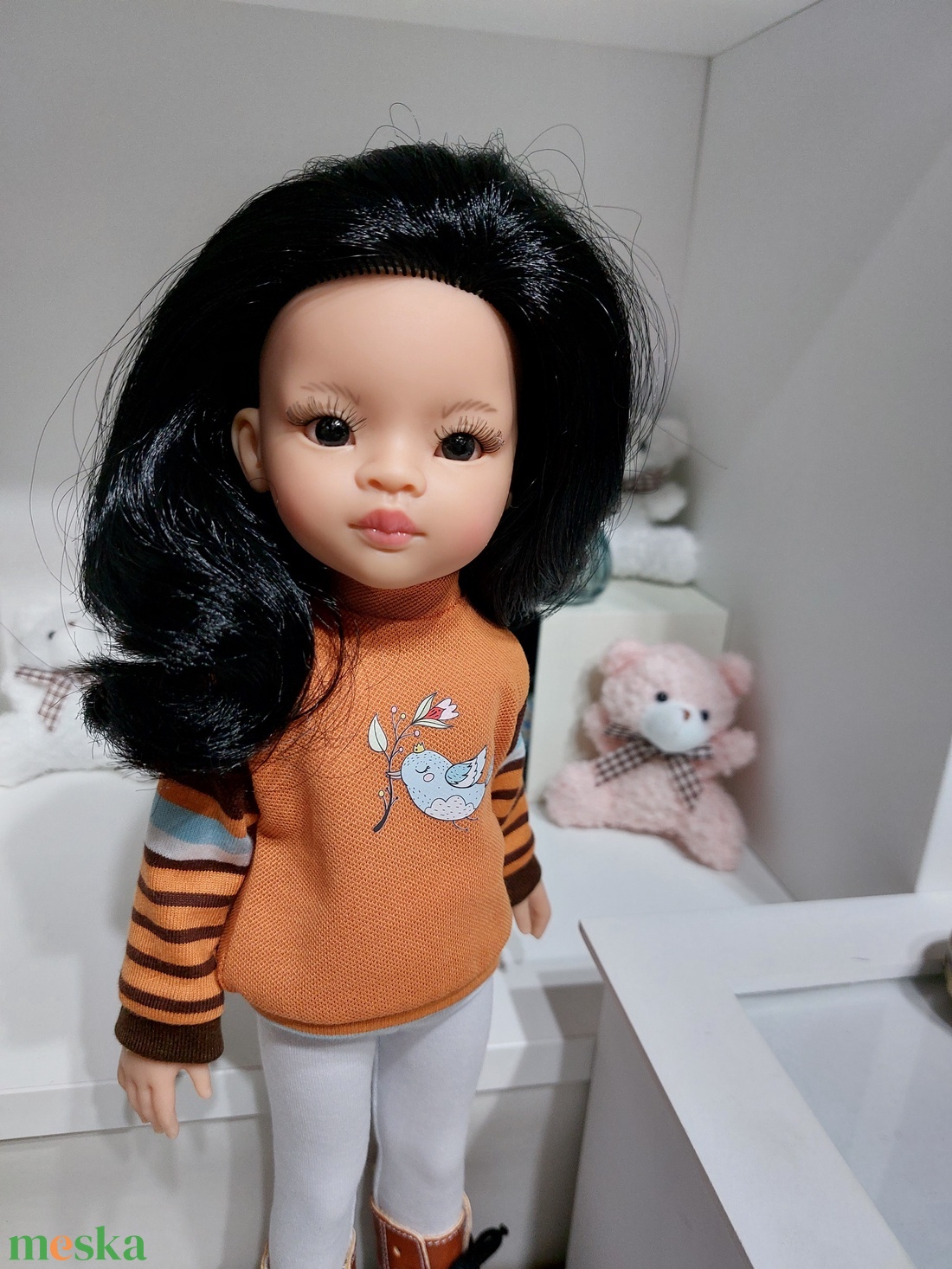 Paola Reina madárkás hosszú ujjú pulcsis szett - játék & sport - baba & babaház - babaruha, babakellék - Meska.hu