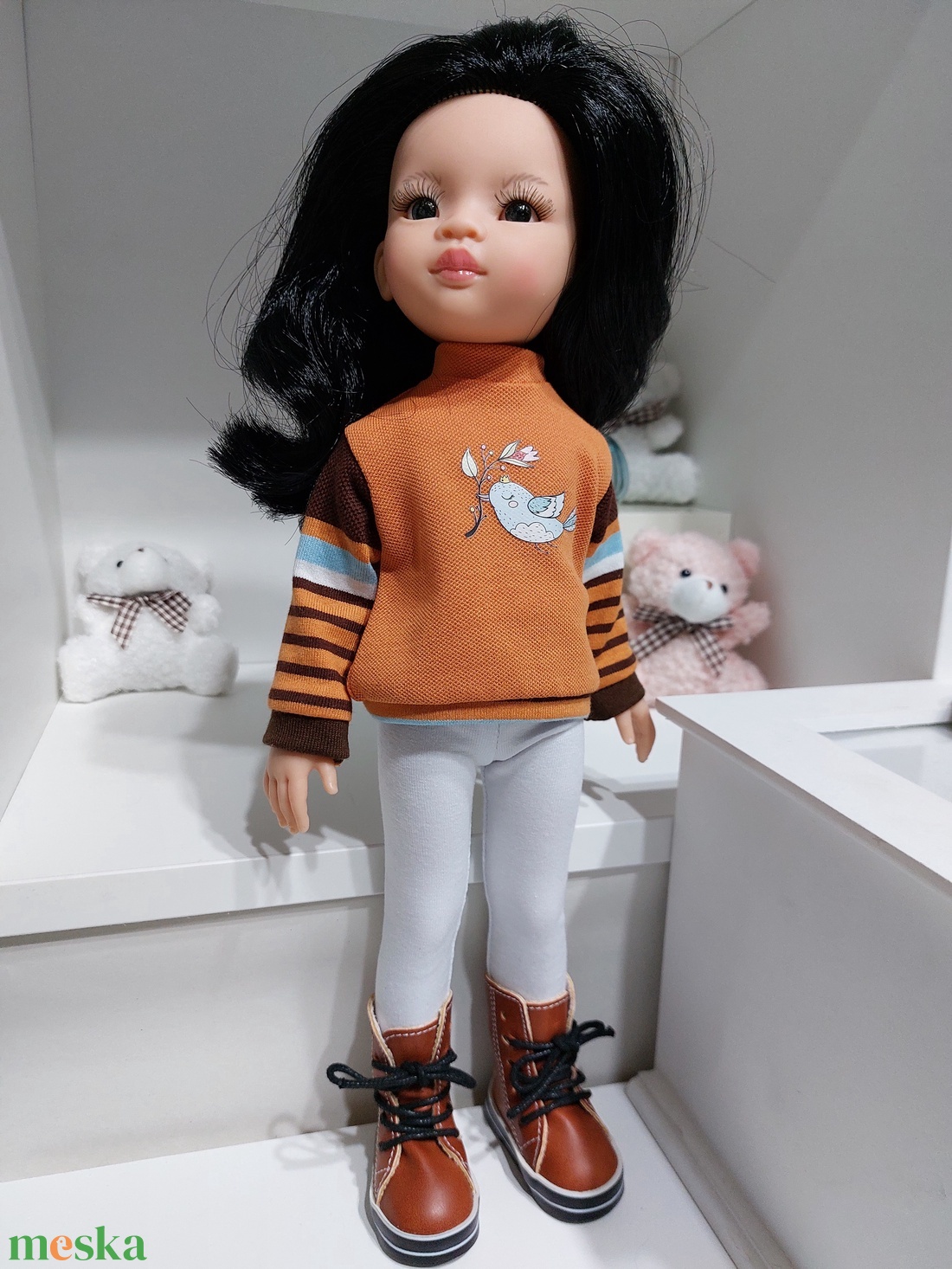 Paola Reina madárkás hosszú ujjú pulcsis szett - játék & sport - baba & babaház - babaruha, babakellék - Meska.hu