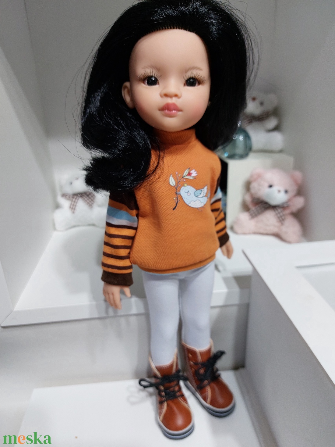 Paola Reina madárkás hosszú ujjú pulcsis szett - játék & sport - baba & babaház - babaruha, babakellék - Meska.hu