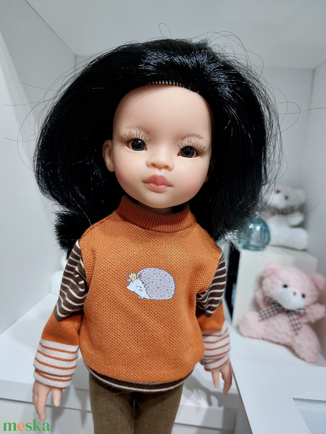 Paola Reina sünis hosszú ujjú pulcsis szett - játék & sport - baba & babaház - babaruha, babakellék - Meska.hu